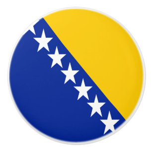 Bouton De Porte En Céramique Drapeau patriotique de Bosnie-Herzégovine