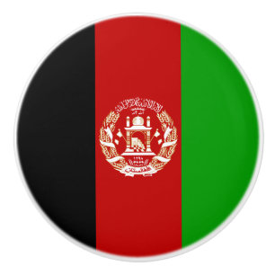 Bouton De Porte En Céramique Drapeau patriotique de l'Afghanistan
