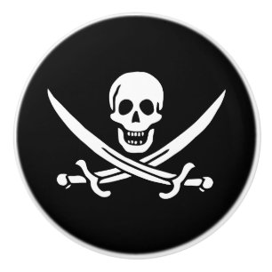 Bouton De Porte En Céramique Drapeau pirate