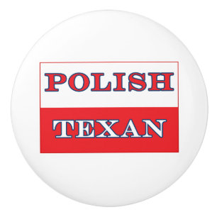 Bouton De Porte En Céramique Drapeau polonais de la Pologne texane