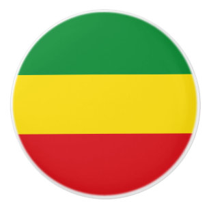 Bouton De Porte En Céramique Drapeau Rasta Éthiopien rastafarien