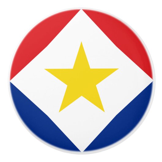 Bouton De Porte En Céramique Drapeau Saba (Devant)