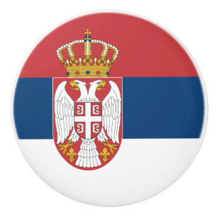 Bouton De Porte En Céramique Drapeau serbe en céramique Knob