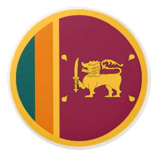 Bouton De Porte En Céramique Drapeau Sri Lanka