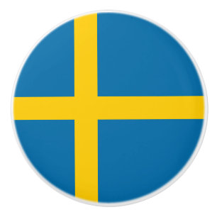 Bouton De Porte En Céramique Drapeau suédois (Suède) Ceramic Knob