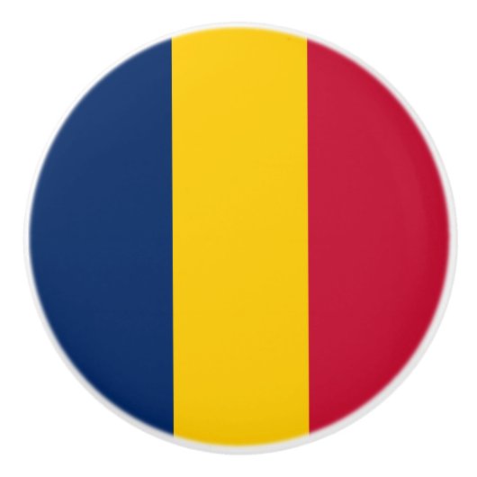 Bouton De Porte En Céramique Drapeau Tchad (Devant)
