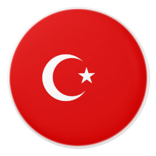 Bouton De Porte En Céramique Drapeau turc