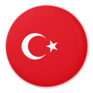 Bouton De Porte En Céramique Drapeau turc (Turquie)