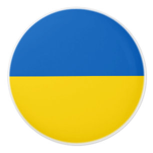 Bouton De Porte En Céramique Drapeau ukrainien