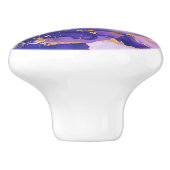 Bouton De Porte En Céramique Dreamy Lavender alcool encres et or (Côté)