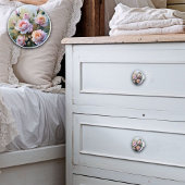 Bouton De Porte En Céramique Dreamy Roses d'aquarelle rose