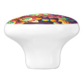 Bouton De Porte En Céramique Dresseur de couleurs psychédéliques Abstraites (Côté)