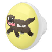 Bouton De Porte En Céramique Drôle animal avide de carcajou (Droite)