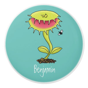 Bouton De Porte En Céramique Drôle carnivore Vénus piège à mouches plante dessi