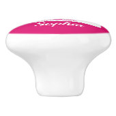 Bouton De Porte En Céramique Drôle Chouette rose Enfants personnalisés (Côté)