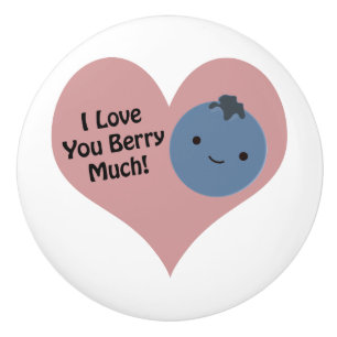 Bouton De Porte En Céramique Drôle Je T'Aime Berry Beaucoup mignon Kawaii Blueb