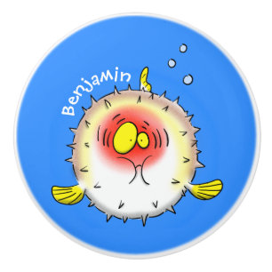 Bouton De Porte En Céramique Drôle poisson poivron porc-épic caricature poisson