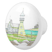 Bouton de porte en céramique du phare de Stripe (Droite)