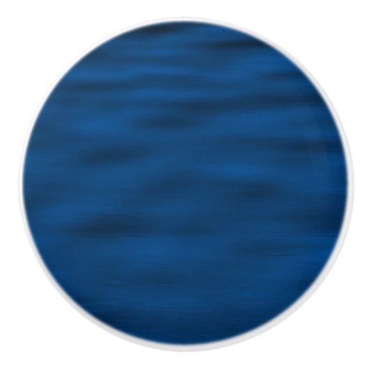 Bouton De Porte En Céramique Eau Bleue Foncé Ondes (Devant)