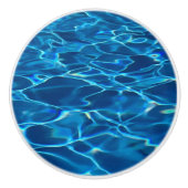 Bouton De Porte En Céramique Eau de la piscine bleu foncé (Devant)
