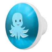 Bouton De Porte En Céramique Eau Et Bébé Octopus (Droite)