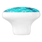 Bouton De Porte En Céramique Echelles de sirène bleu et blanc turquoise (Côté)