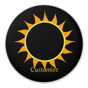 Bouton De Porte En Céramique Éclipse totale de soleil Thunder_Cove