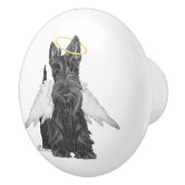 Bouton De Porte En Céramique Écossais Terrier Angel (Droite)