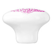Bouton De Porte En Céramique Écriture spirale coeur rose pour la Saint Valentin (Côté)