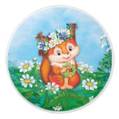 Bouton De Porte En Céramique Écureuil (Devant)