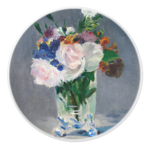 Bouton De Porte En Céramique Edouard Manet - Fleurs dans un Vase de Cristal