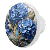 Bouton De Porte En Céramique Effet 3D Blue Hydrangea Flower (Droite)