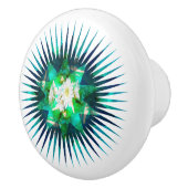 Bouton De Porte En Céramique Effet de kaléidoscope à fleur Aqua Cactus, (Droite)