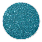 Bouton De Porte En Céramique Effet Parties scintillant turquoise (Devant)