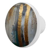 Bouton De Porte En Céramique Élégance moderne Or Abstrait (Droite)