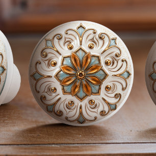 Bouton De Porte En Céramique Élégance victorienne en céramique bouton Tirer