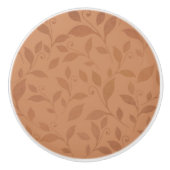 Bouton De Porte En Céramique Élégant Brown Abstrait Feuilles d'automne Motif (Devant)