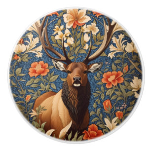 Bouton De Porte En Céramique Élégant Élan Inspiré des Fleurs de William Morris