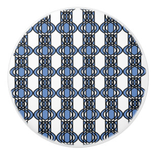 Bouton De Porte En Céramique Elégant Mod Blue Abstrait Scarab Motif