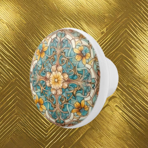 Bouton De Porte En Céramique élégant motif Art nouveau