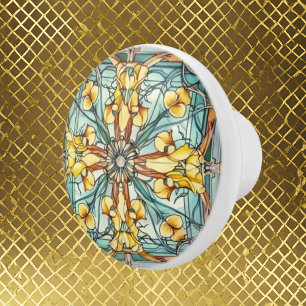 Bouton De Porte En Céramique élégant motif Art nouveau