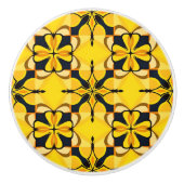 Bouton De Porte En Céramique Élégant motif jaune (Devant)