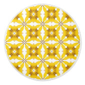 Bouton De Porte En Céramique Élégant motif jaune (Devant)