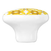 Bouton De Porte En Céramique Élégant motif jaune (Côté)
