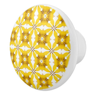 Bouton De Porte En Céramique Élégant motif jaune