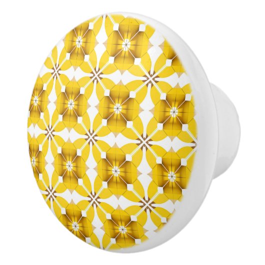 Bouton De Porte En Céramique Élégant motif jaune (Droite)