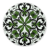 Bouton De Porte En Céramique Élégant motif vert (Devant)