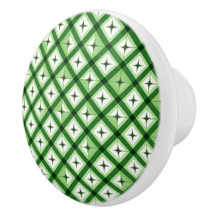 Bouton De Porte En Céramique Élégant motif vert