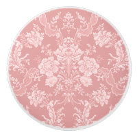 Élégant Romantique Chic Floral Damask-Pastel rose