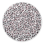 Bouton De Porte En Céramique Élégant Rose Léopard Noir Motif (Devant)